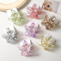 Frangipani Flower Hair Claw — Transparent, 8cm
