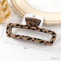 Leopard Print Hair Claw Clip for Women – Large Kawaii Coffee Colour Claw (13cm)