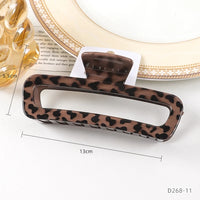 Leopard Print Hair Claw Clip for Women – Large Kawaii Coffee Colour Claw (13cm)