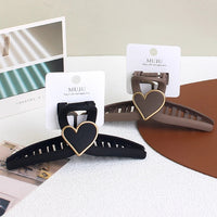 Ribbon Bow Large Hair Claw Clip — 12.5cm, Brown