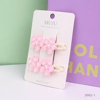 Jelly Sakura Flower Side Hair Clips for Girls – Sweet Summer Bangs Hairpins (2-Pack)