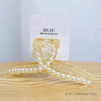 Light Luxury Pearl Claw Hair Clips 11cm Fashionable Plastic Styling for Back Head Shark Rapid Sample Available