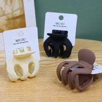 Pumpkin Mini Hair Claw — Frosted Matte, Korean Style