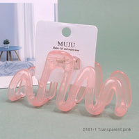Fairy Wave Hair Claw Clip for Women – Sweet Cream Colour Large Plastic Claw (10.5cm)