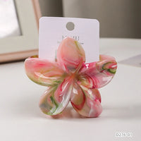 Chroma Flower Hair Claw Clip for Women – Gradient Marble Floral Claw (8cm)