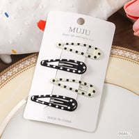 Polka Dot BB Hair Clips – Metal Star Hairpins for Girls (4-Pack)