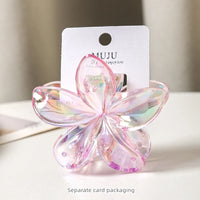Frangipani Flower Hair Claw — Transparent, 8cm