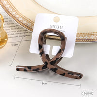 Leopard Print Hair Claw Clip for Women – Large Kawaii Coffee Colour Claw (13cm)