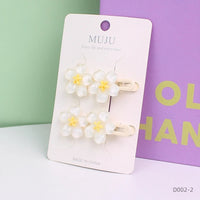 Jelly Sakura Flower Side Hair Clips for Girls – Sweet Summer Bangs Hairpins (2-Pack)