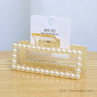 Light Luxury Pearl Claw Hair Clips 11cm Fashionable Plastic Styling for Back Head Shark Rapid Sample Available