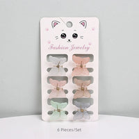 Mini Butterfly Hair Claw Set — Frosted Pastel, Pack of 6