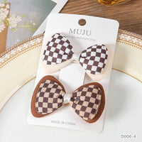Coffee Colour Fabric Bow Hair Clips for Girls – Sweet Bread-Style Hairpins (2-Pack)
