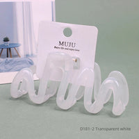 Fairy Wave Hair Claw Clip for Women – Sweet Cream Colour Large Plastic Claw (10.5cm)