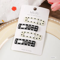 Polka Dot BB Hair Clips – Metal Star Hairpins for Girls (4-Pack)