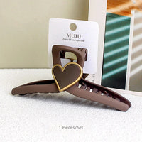 Ribbon Bow Large Hair Claw Clip — 12.5cm, Brown