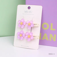 Jelly Sakura Flower Side Hair Clips for Girls – Sweet Summer Bangs Hairpins (2-Pack)