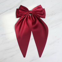 Oversized Silk Ribbon Butterfly Hair Clips for Women – Long Tail Bow Barrettes (40cm)