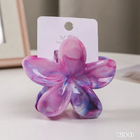 Chroma Flower Hair Claw Clip for Women – Gradient Marble Floral Claw (8cm)