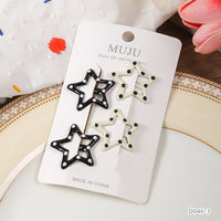 Polka Dot BB Hair Clips – Metal Star Hairpins for Girls (4-Pack)