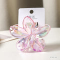 Frangipani Flower Hair Claw — Transparent, 8cm (Purple)