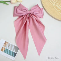 Oversized Silk Ribbon Butterfly Hair Clips for Women – Long Tail Bow Barrettes (40cm)