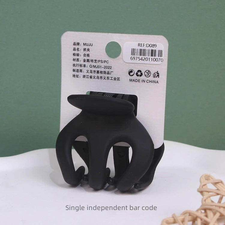 Pumpkin Mini Hair Claw — Frosted Matte, Korean Style