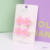 Jelly Sakura Flower Side Hair Clips for Girls – Sweet Summer Bangs Hairpins (2-Pack)