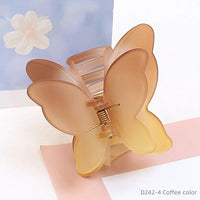 Double Butterfly Gradient Hair Claw Clips for Women – Colour-Change Matte Claws (7cm)