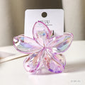 Frangipani Flower Hair Claw — Transparent, 8cm (Green)