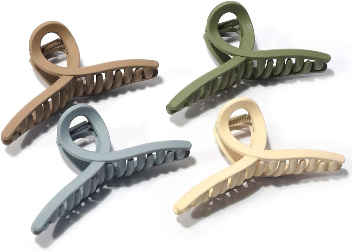Matte Butterfly Hair Claw Clips — No-Slip, Pack of 4