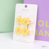 Jelly Sakura Flower Side Hair Clips for Girls – Sweet Summer Bangs Hairpins (2-Pack)