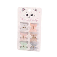 Mini Butterfly Hair Claw Set — Frosted Pastel, Pack of 6