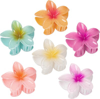6 Pcs Flower Hair Claw Clips, Hawaiian Hair Clips for Women, Beach Cute Hair Accessories