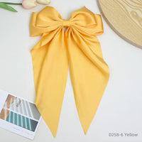Oversized Silk Ribbon Butterfly Hair Clips for Women – Long Tail Bow Barrettes (40cm)