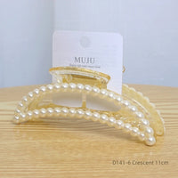 Light Luxury Pearl Claw Hair Clips 11cm Fashionable Plastic Styling for Back Head Shark Rapid Sample Available