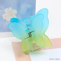 Double Butterfly Gradient Hair Claw Clips for Women – Colour-Change Matte Claws (7cm)