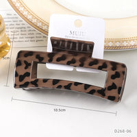 Leopard Print Hair Claw Clip for Women – Large Kawaii Coffee Colour Claw (13cm)
