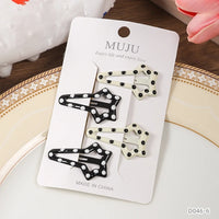 Polka Dot BB Hair Clips – Metal Star Hairpins for Girls (4-Pack)