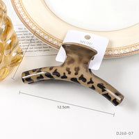 Leopard Print Hair Claw Clip for Women – Large Kawaii Coffee Colour Claw (13cm)