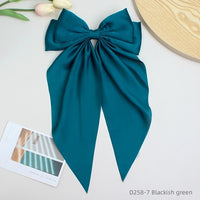 Oversized Silk Ribbon Butterfly Hair Clips for Women – Long Tail Bow Barrettes (40cm)