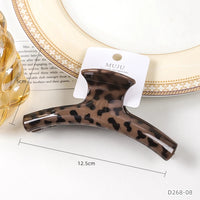 Leopard Print Hair Claw Clip for Women – Large Kawaii Coffee Colour Claw (13cm)