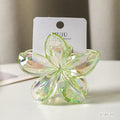 Frangipani Flower Hair Claw — Transparent, 8cm (Amber)