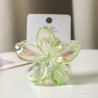 Frangipani Flower Hair Claw — Transparent, 8cm (Amber)