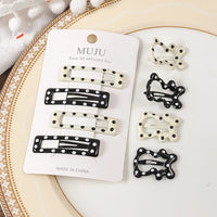 Polka Dot BB Hair Clips – Metal Star Hairpins for Girls (4-Pack)
