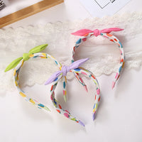Sweet Girls Kids Hair Accessories-Strawberry Knot Headband Candy Color Rabbit Ear Princess Hairband Wholesale