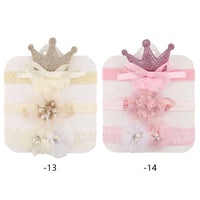 3Pics/Set Korean Crown Headband for Girls Newborn Baby Photography Props Anti-Bacterial Hairbands Wholesale for Spring Season