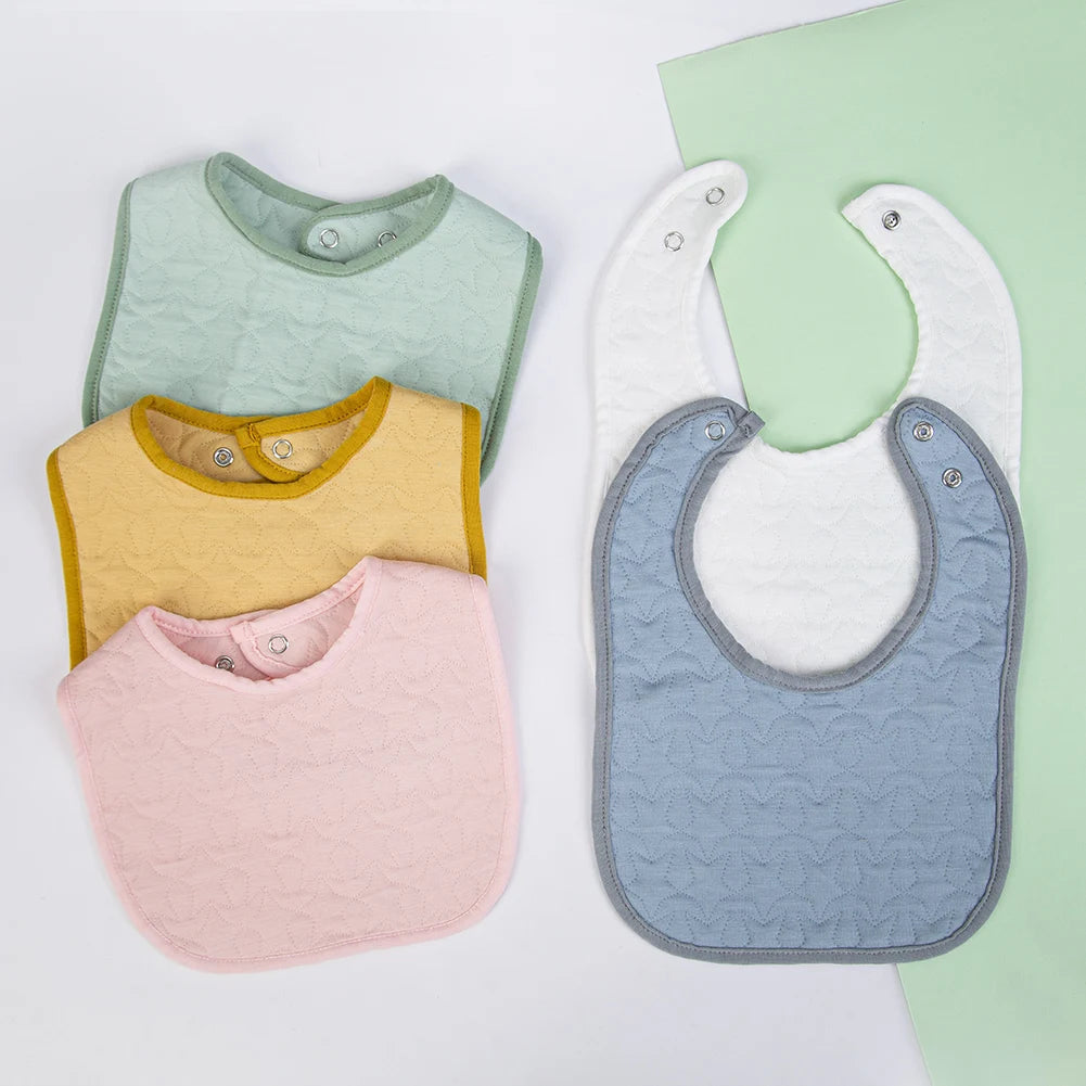 Cotton Gauze Baby Bib — Star Texture, 0–36 Months