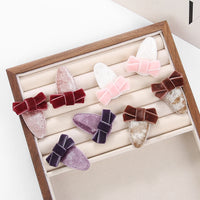 Mini Velvet Bow Snap Hair Clips for Kids — Pack of 2