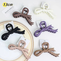 Maillard Style Matte Butterfly Hair Claw Clips for Women – Large Spray Paint Bow Claws (13cm)