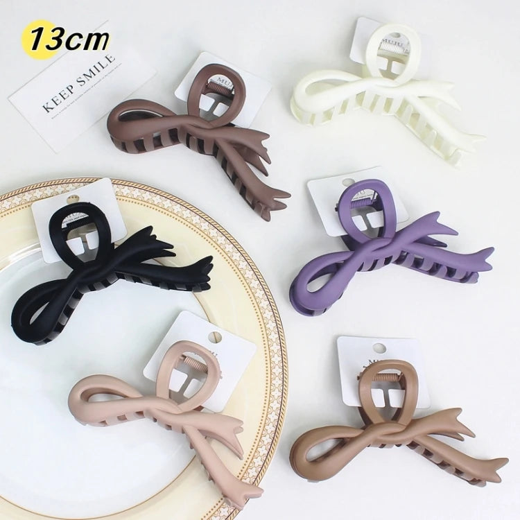 Maillard Style Matte Butterfly Hair Claw Clips for Women – Large Spray Paint Bow Claws (13cm)